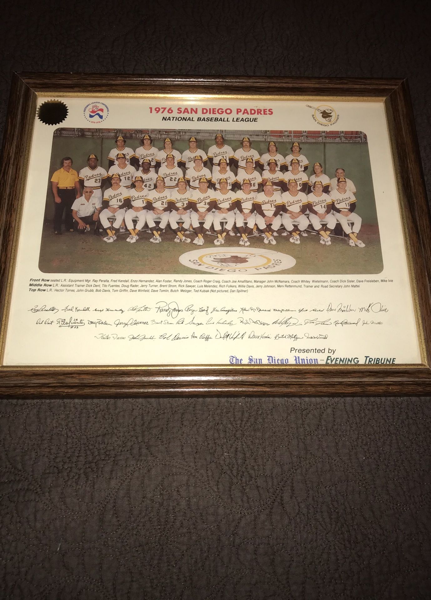1976 San Diego Padres Autographed Team Picture