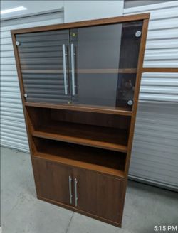 IKEA Storage Display Cabinet with Glass Doors and Drawers