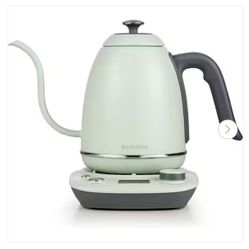 K821 Electric Gooseneck Kettle with Temperature Control, Durable 18/8 Stainless Steel, Timer, No Cup, Cozy Greenish 0.8L
