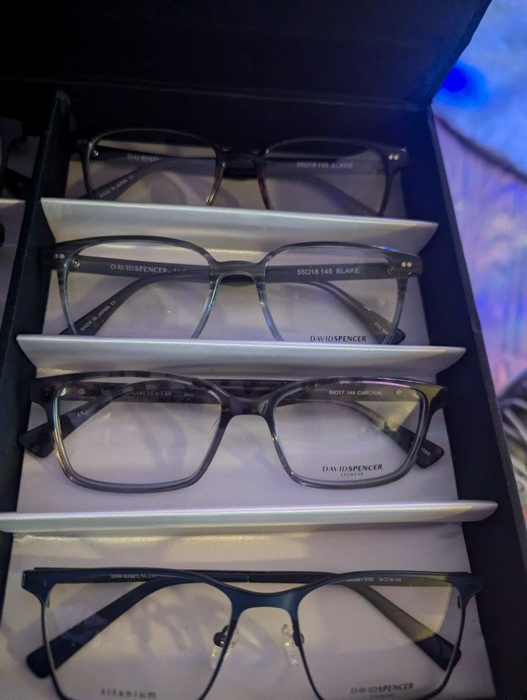 David Spencer Glasses. Male And Female 6 Cases 12 Glasses In Every Case