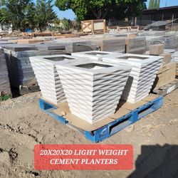 CEMENT PLANTER POTS  $220 EACH.  (20X20X20  LIGHT WEIGHT CEMENT)