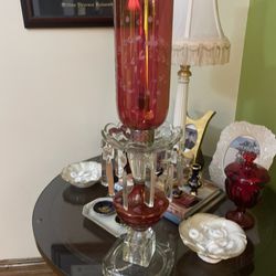 Vintage/Antique Red Crystal Lamp