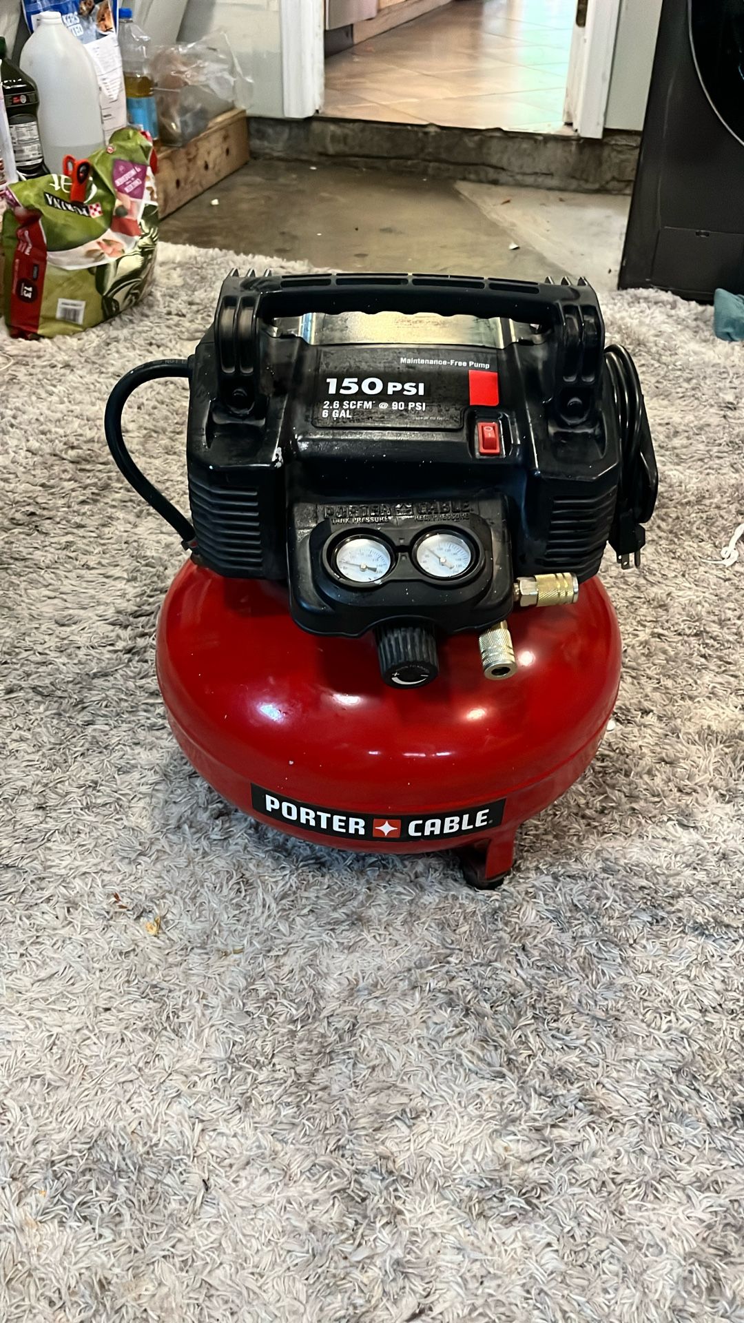 Porter Cable Pancake Compressor 150 Psi Twin Outlets