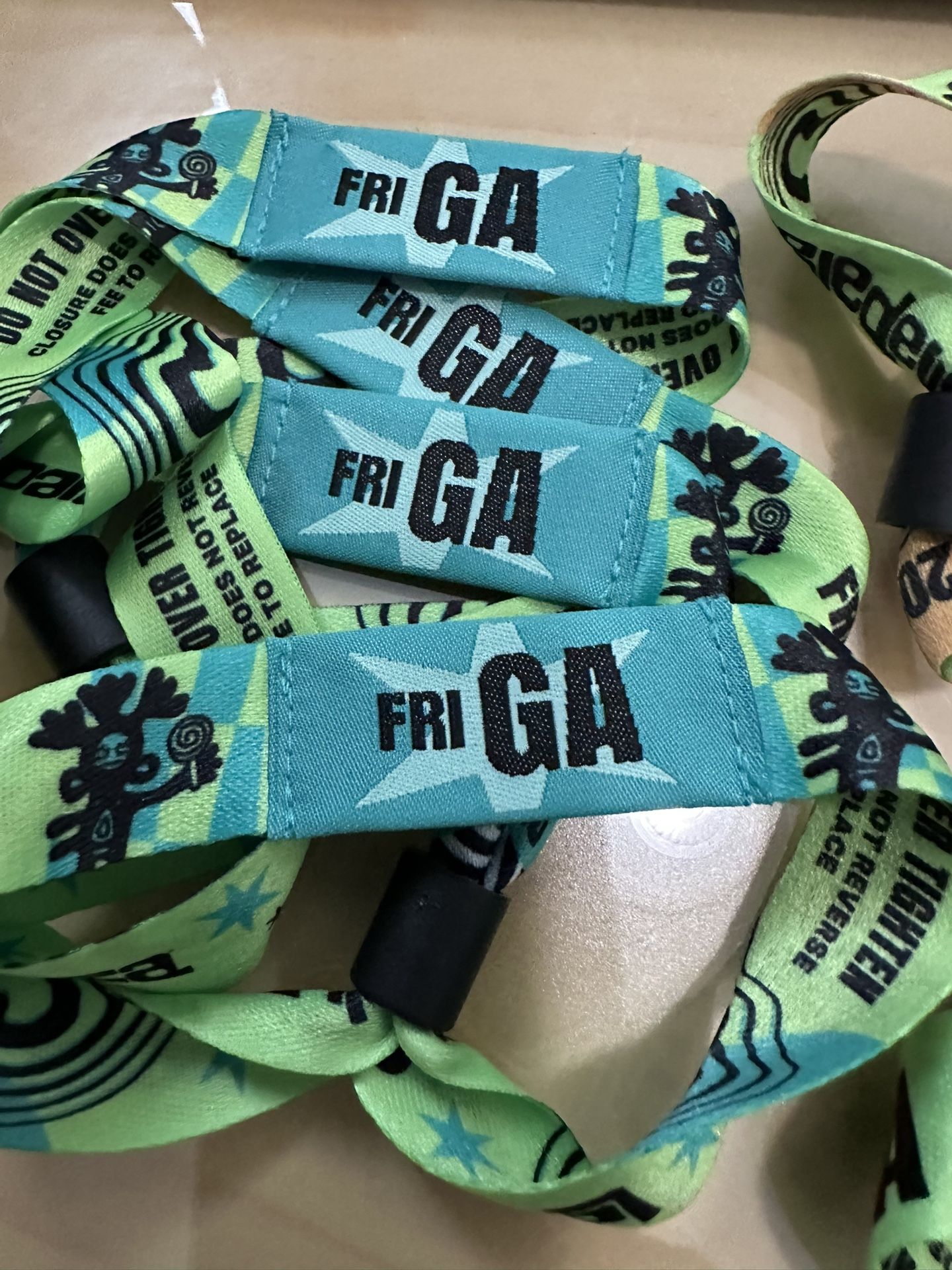 Friday Lollapalooza Wristbands 