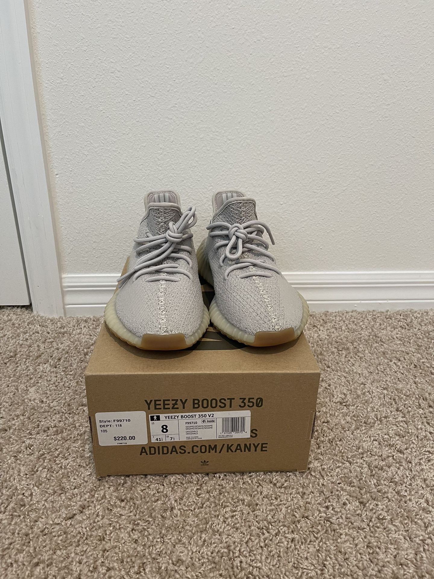 Kanye Yeezy Sesame Adidas Yeezy 350 V2 Sesame Yzy Kanye West Grey