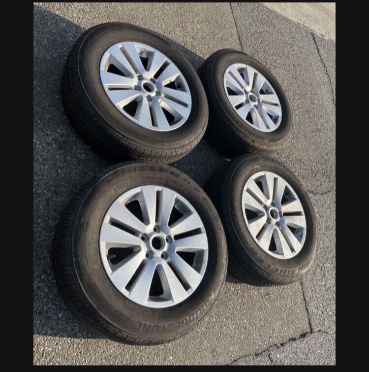 4 X 225/65r17 5x4.5 5x114.3 Stock Subaru Outback Wrx Crosstrek Forester Wheels Rims Good 90% Treads Bridgestone Dueler Tires!!!