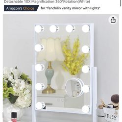 Small Hollywood Mirror Vanity Makeup Mirror with Light Smart Touch Control 3Colors 