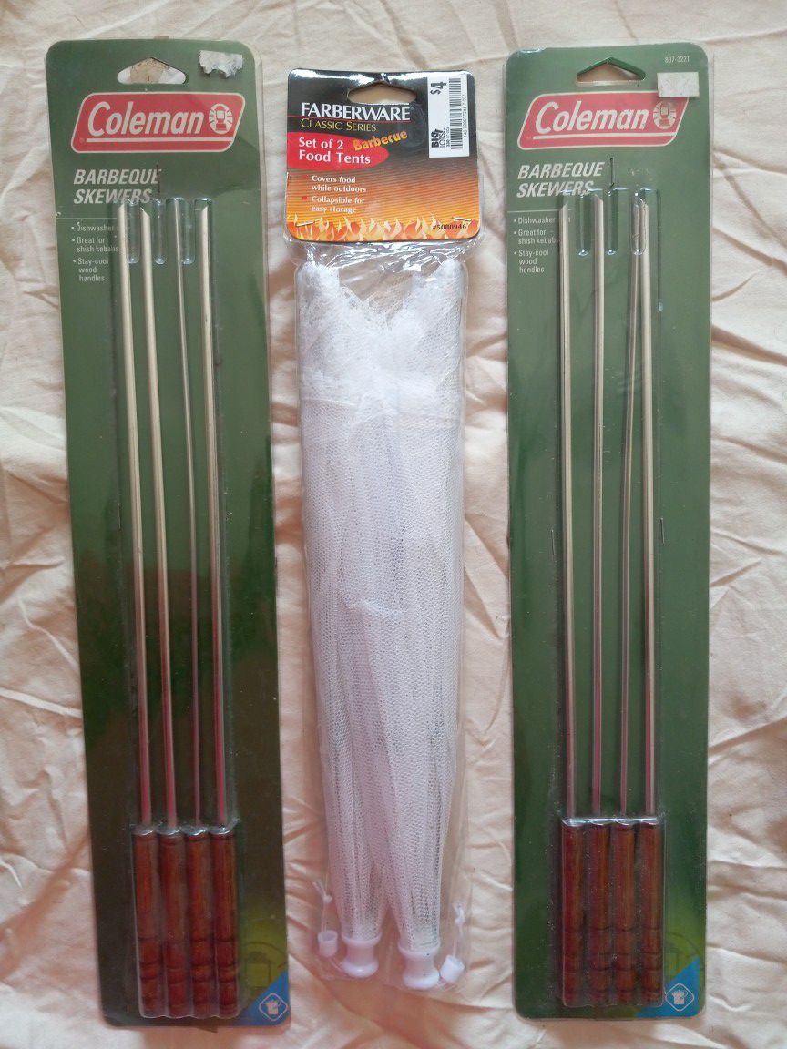 Barbecue Skewers (8) New, With Farberware Food Tents