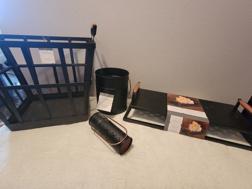 Threshold Rose Gold & Black Fireplace Accessories