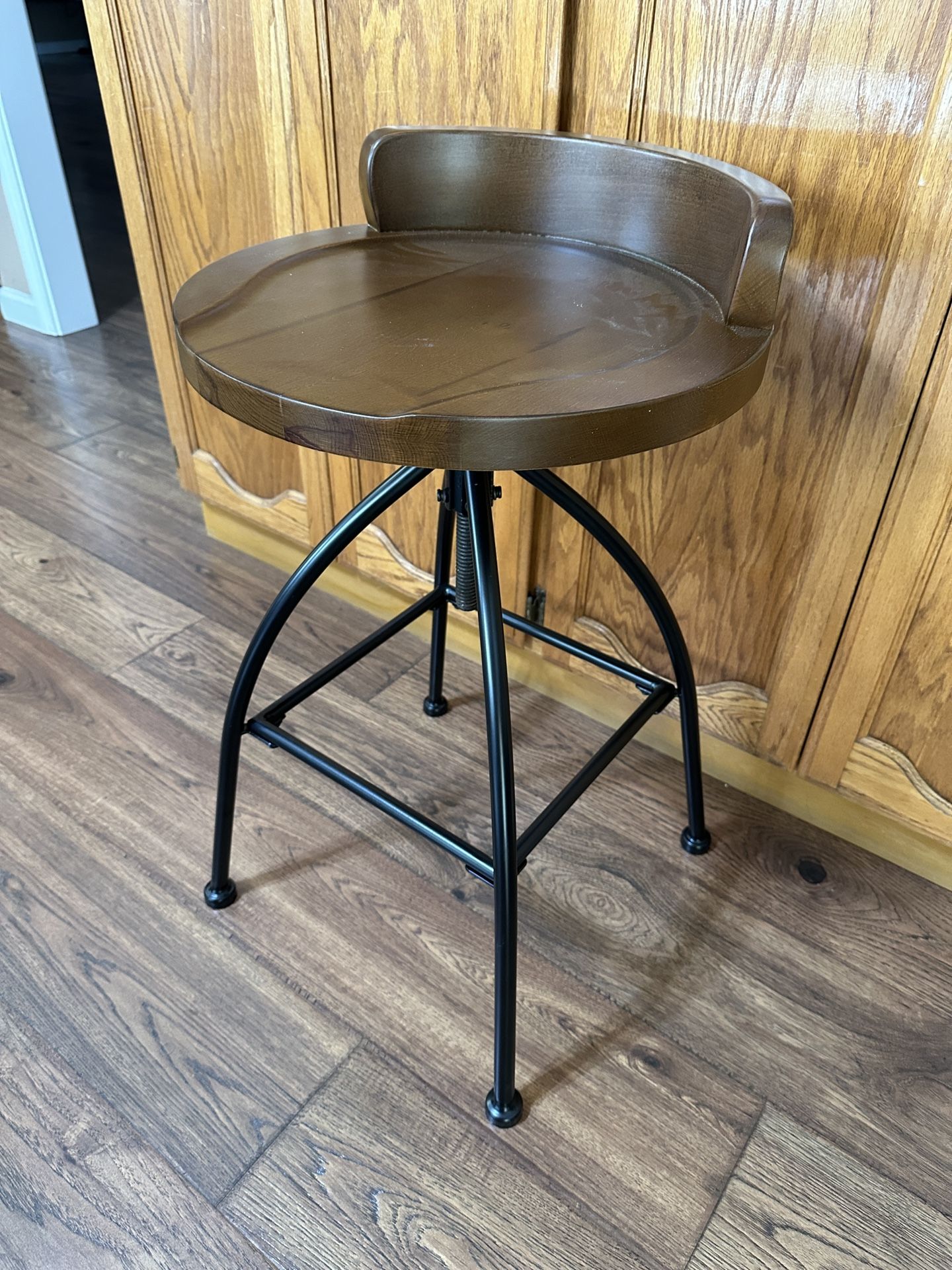 Metal and Wood Swivel Barstool, Never Used