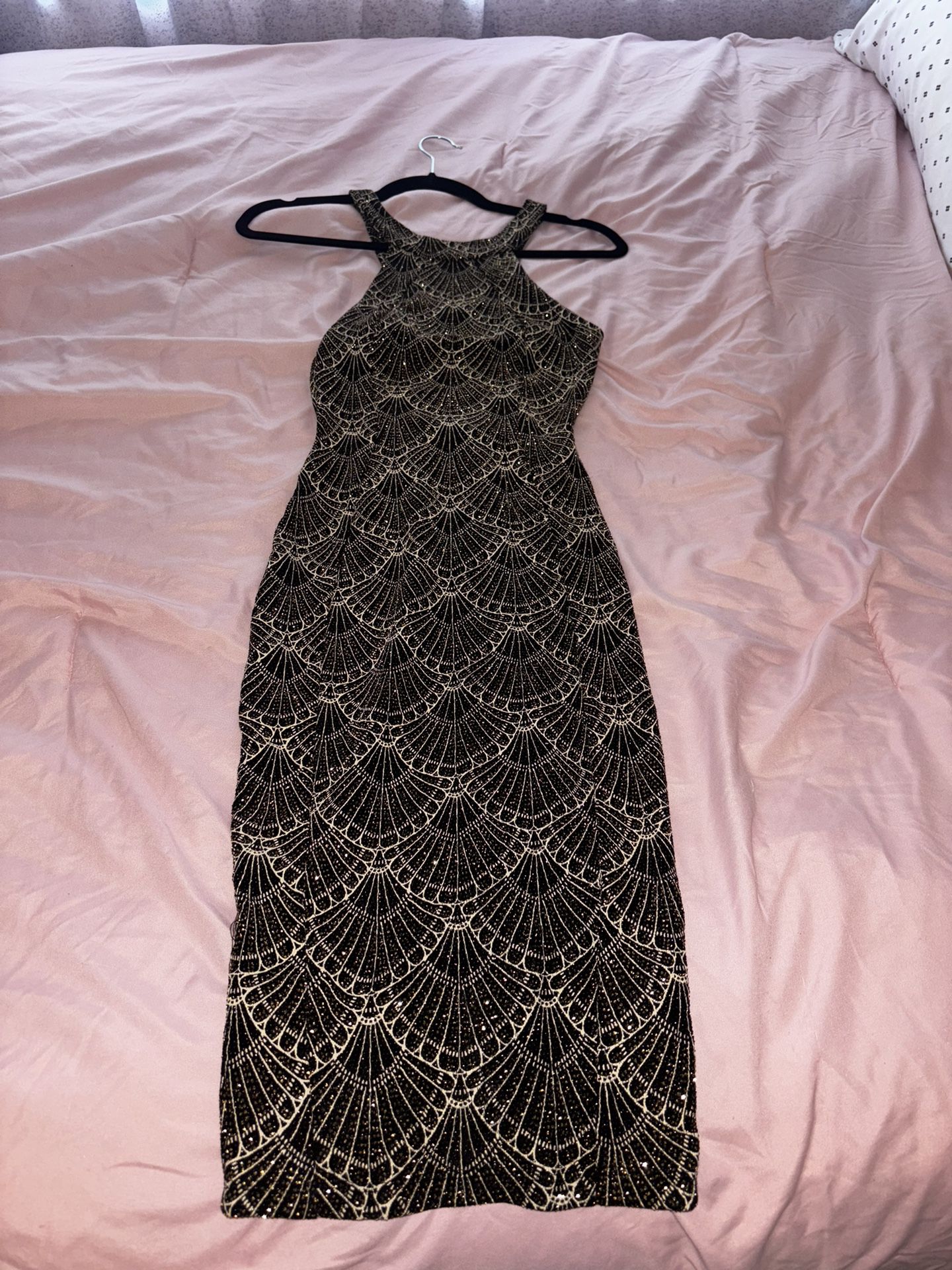 Black And Gold Dress, Bodycon Small
