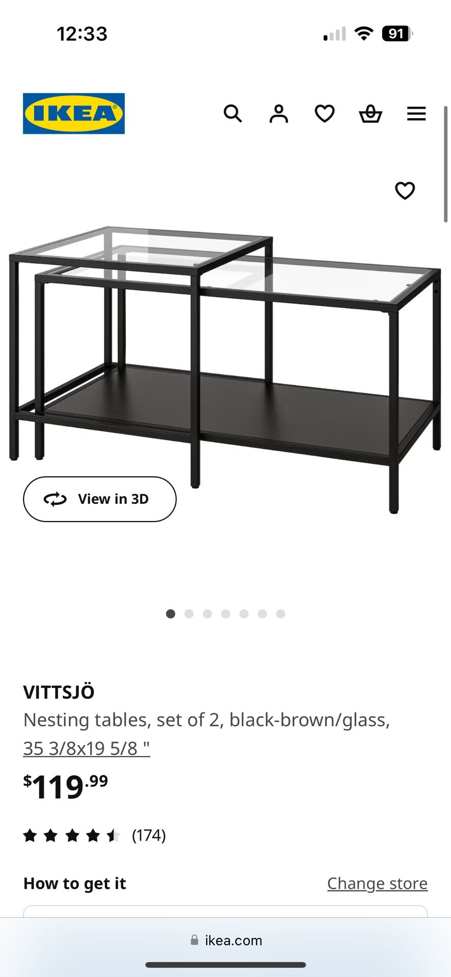 Ikea Nesting Table (coffee Table)