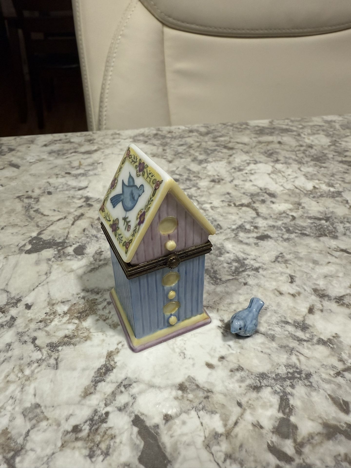Midwest of Cannon Falls Bird House Bluejay Cynthia Madrid Porcelain Trinket Box