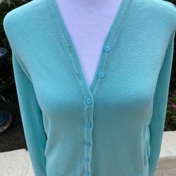 Women’s Turquoise Blue Cardigan Sweater 