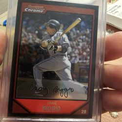 Craig Biggio 07 Bowman Chrome '94 Topps Stadium Club Red Zone Parallel Baseball Card 