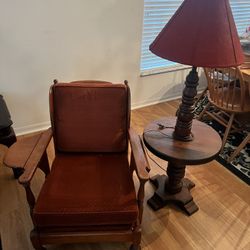 Vintage Chair And Lamp Set