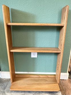 3 Shelf Solid Oak Wall Mount