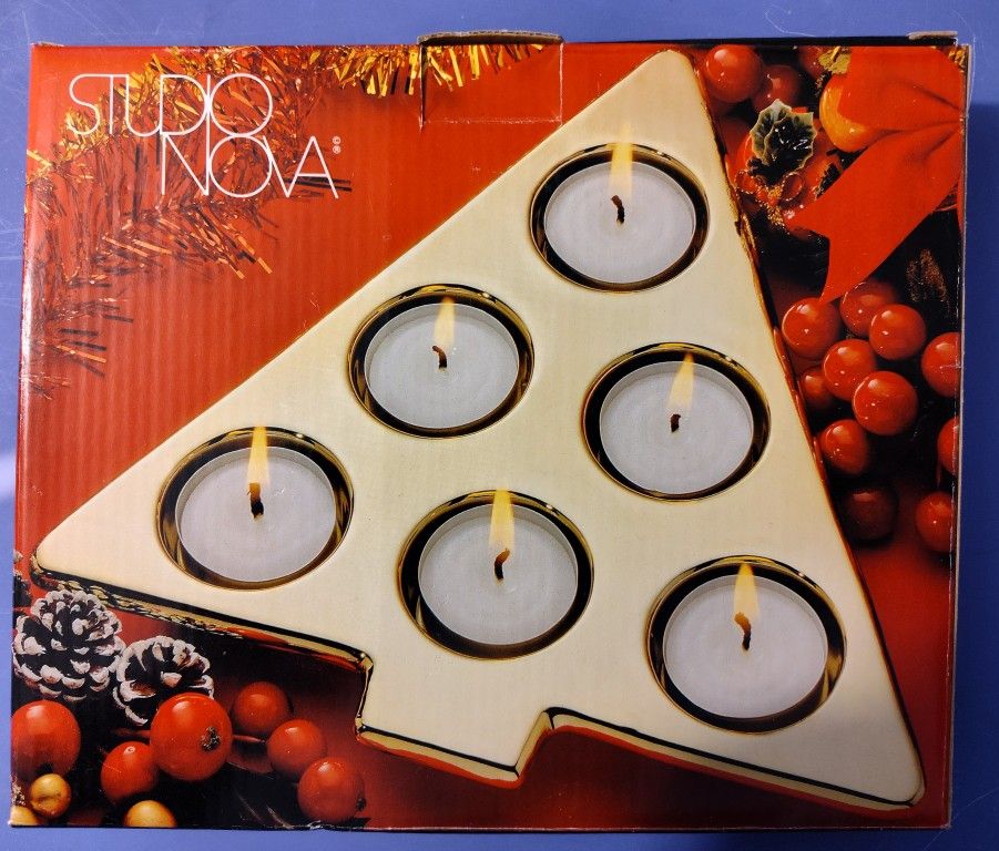 Mikasa / Studio Nova Metal Holiday Tree Tea Light Candle Holder