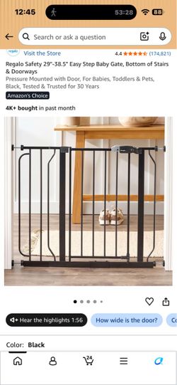 Regalo Easy Step Baby Gate, Black