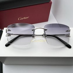 Cartier Big C Platinum/Gray Wire Buffalo Horn Buffs Glasses