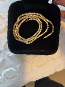 Gold tennis necklace