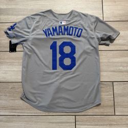 Yamamoto Gray Dodgers jersey With 2025 World Series Patch