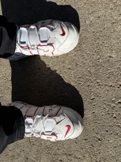 Nike Air More Uptempo White Red Sneakers