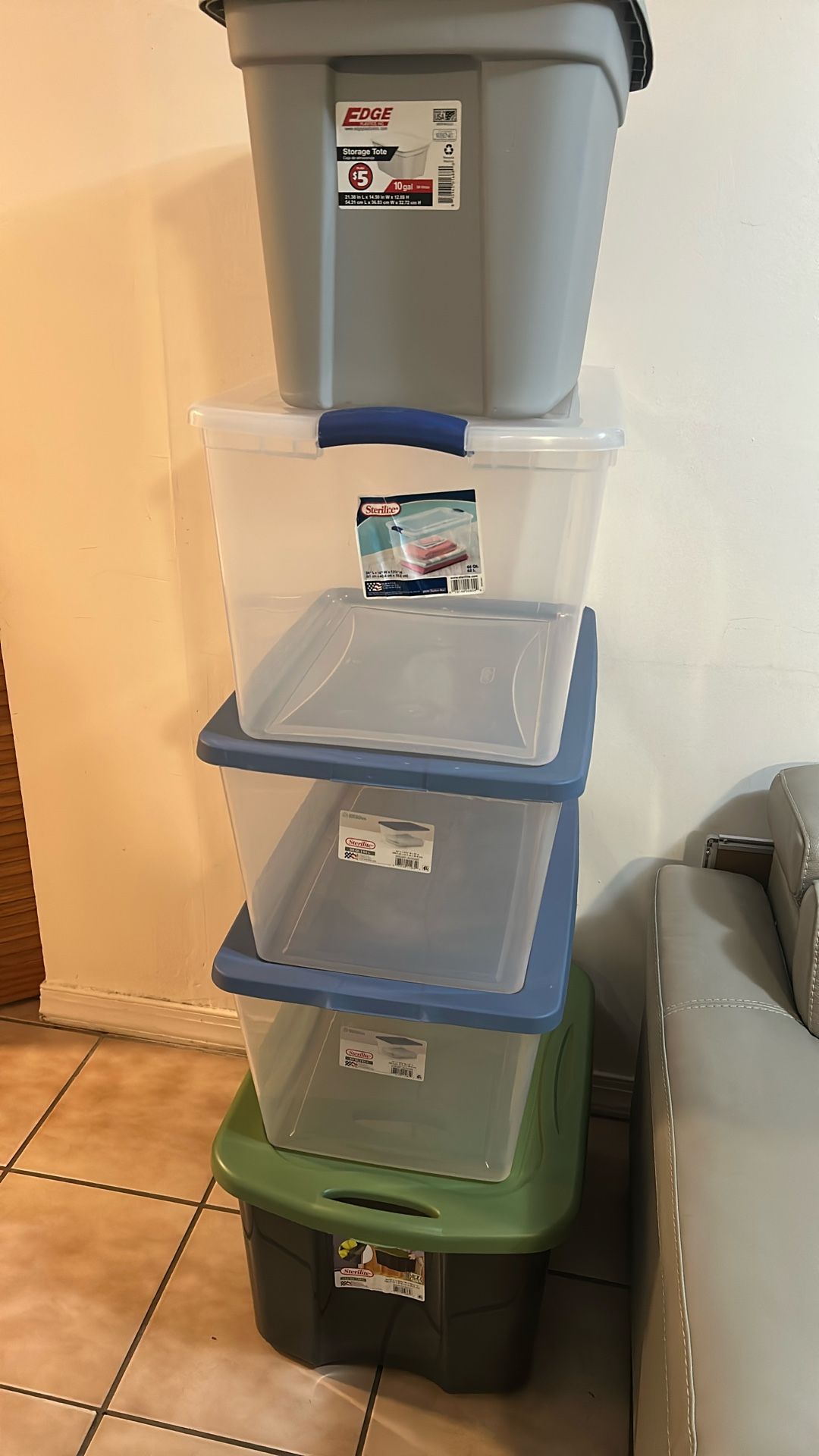 5 Pieces  Box Containers Bins Storage Tote