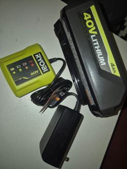 RYOBI 40V Lithium-Ion 4.0 Ah Battery and Charger(NEW)