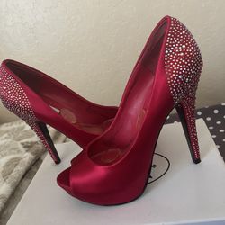 Steve Madden Raspberry Satin Heels 