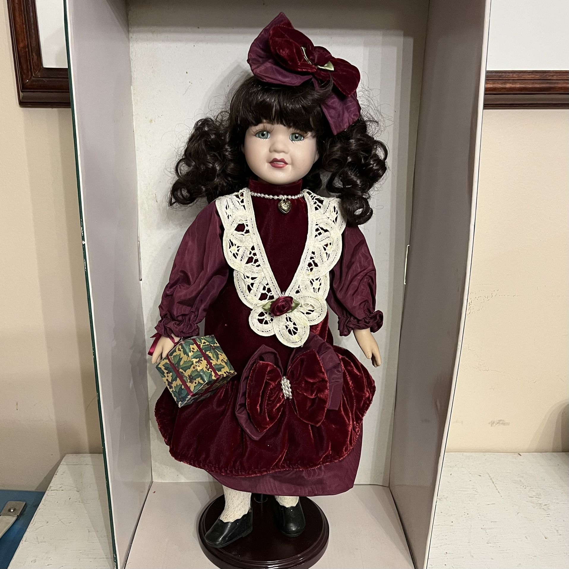 Porcelain Brass Key Holiday Doll