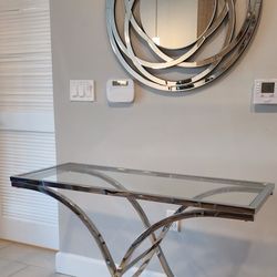 SALE Console Table + Round Mirrow