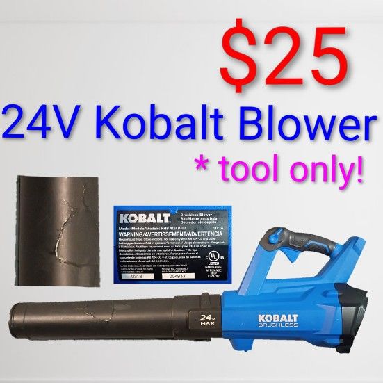 24V Kobalt Blower Leaf Tool Only KHB 4124B-03 Volt