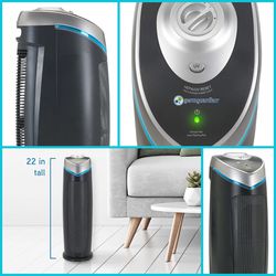 New 22 inch 3-in-1 True HEPA Filter Air Purifier & Cleaner for Home Provides 99% Cleaner Air with UV-C Light