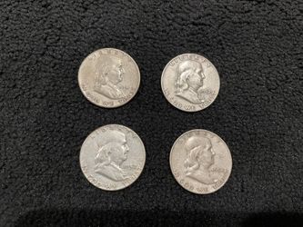 4 Franklin Silver Half Dollars