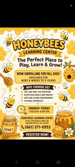 Now Enrolling!After school care!  Full time care! Nutritious Meals!