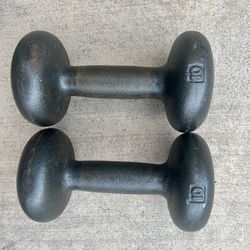 Iron Barbells 10 Pounds Each X 2, Vintage