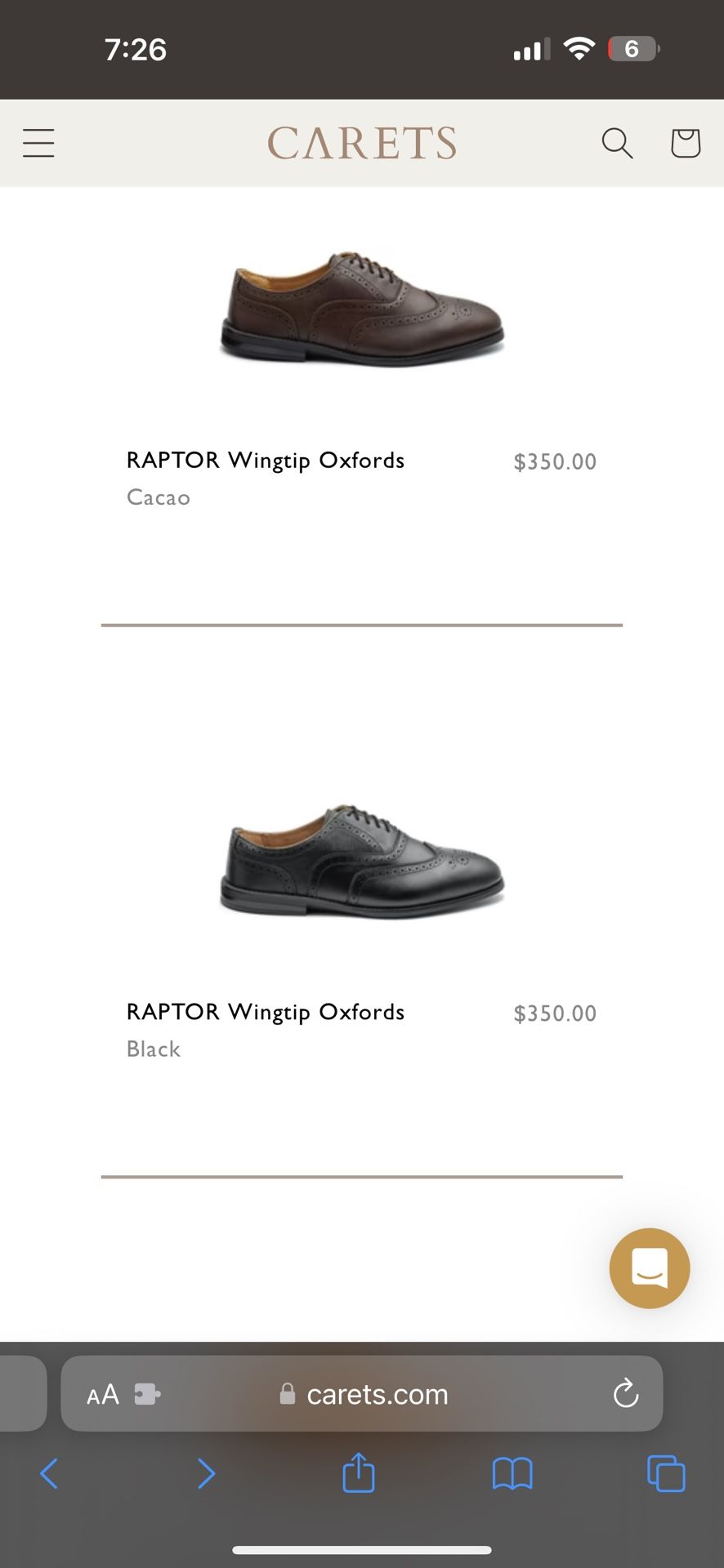 CARETS Raptor Wingtip Oxfords