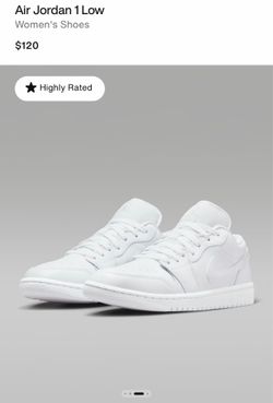 Women Jordan one low triple white size 9 1/2 brand new