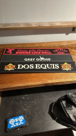 Bar Drink Spill Mat Fireball, Grey Goose And Dos Equis