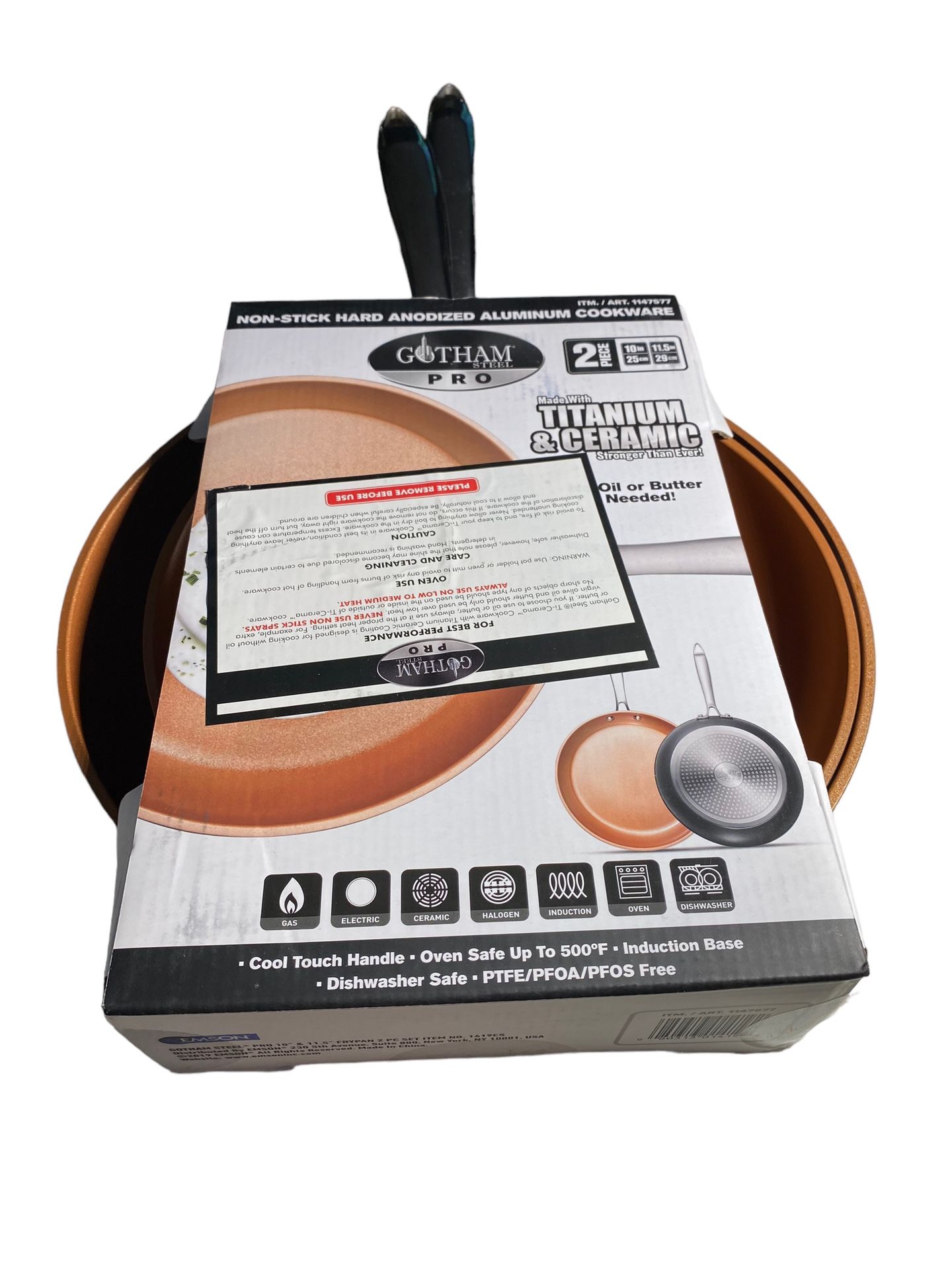 Gotham Steel Diamond Fry Pan Set, 8.5 & 9.5-In.