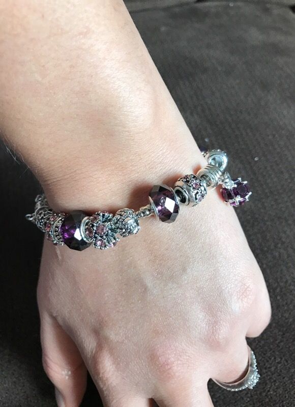 Luxury Silver Plated Beads charm bracelet