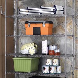 Alera Complete Wire Shelf Shelving Unit w/ Caster (aka wheels), 48" x 18" x 72" Chrome 800lbs Per Shelf