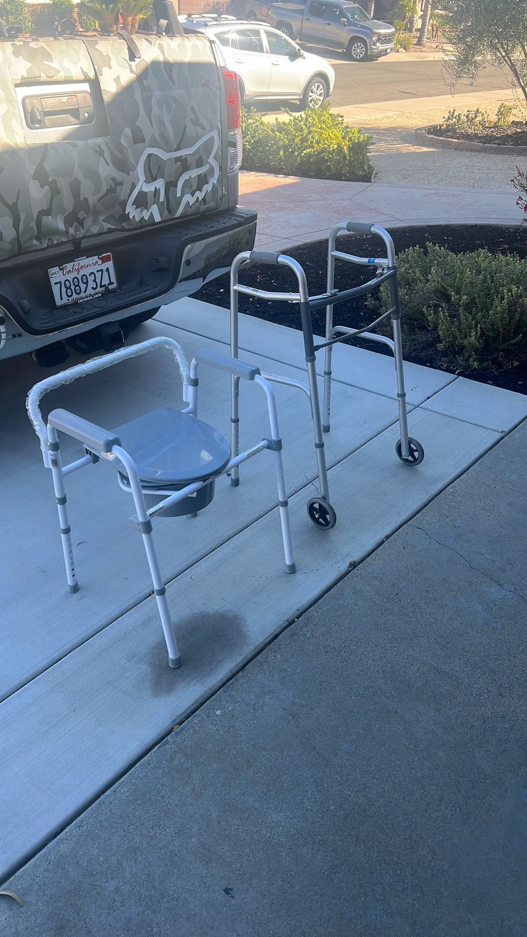 Front Wheeled Walker And Bedside Commode