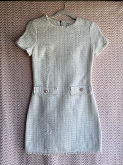 bebe White Tweed Mini Shift Dress