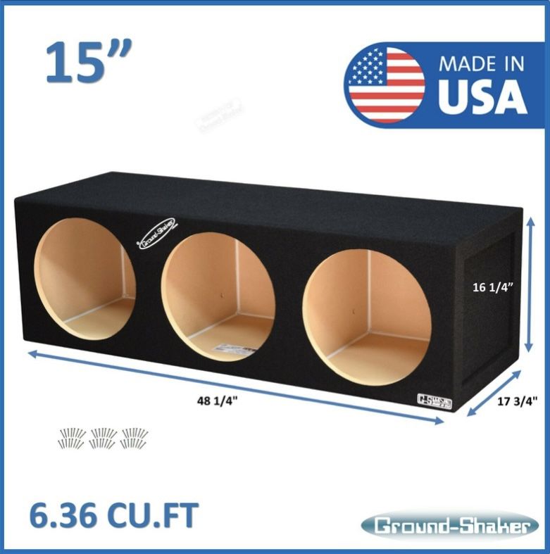15" Triple Sealed Sub Box Subwoofer Enclosure Ground Shaker 15" Speaker Box