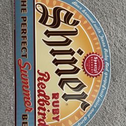 Shiner Bock Ruby Redbird Beer Metal Tin Bar Sign