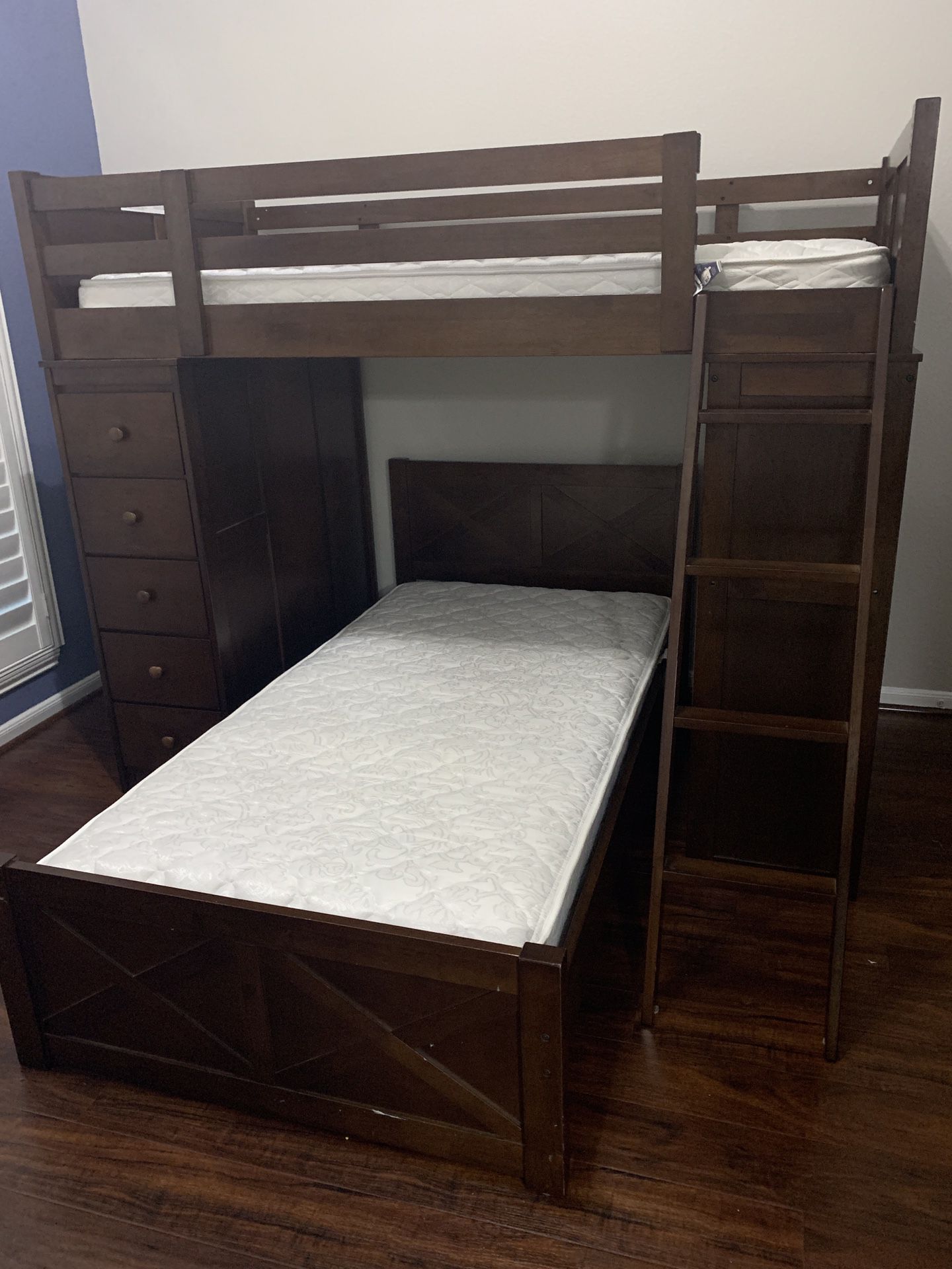 Bunk Bed with desk and drawers