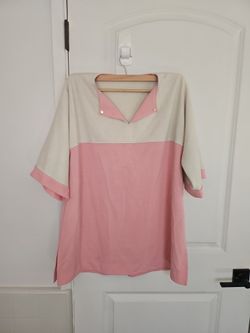 No Size- Pink And White Top