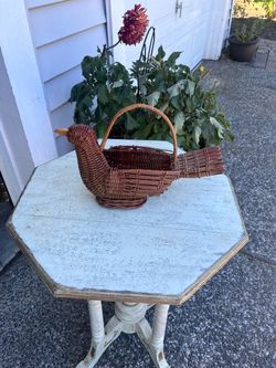 Vintage hand woven bird basket